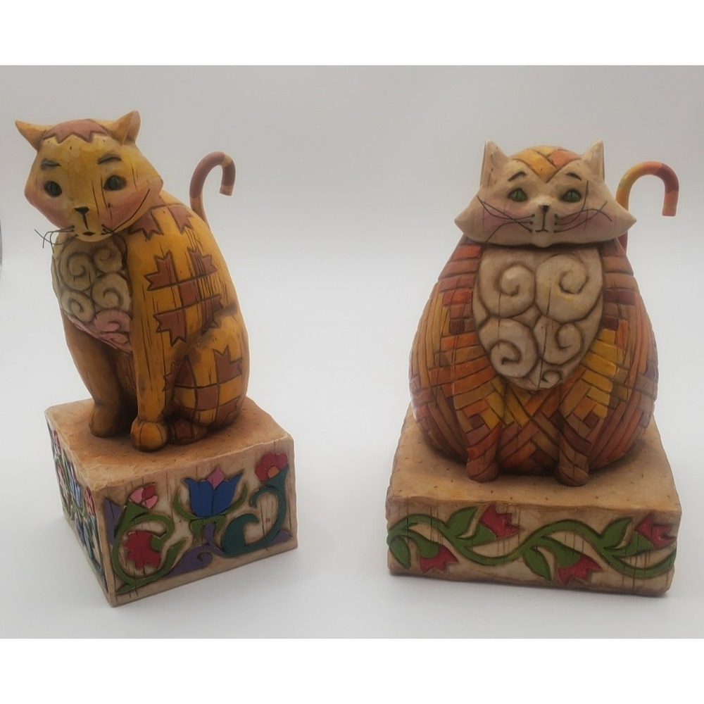 Vintage Jim Shore Heartwood Creek Cat Elijah 114422/ Jasper 114424‎ Ensco Figure - Picture 1 of 9